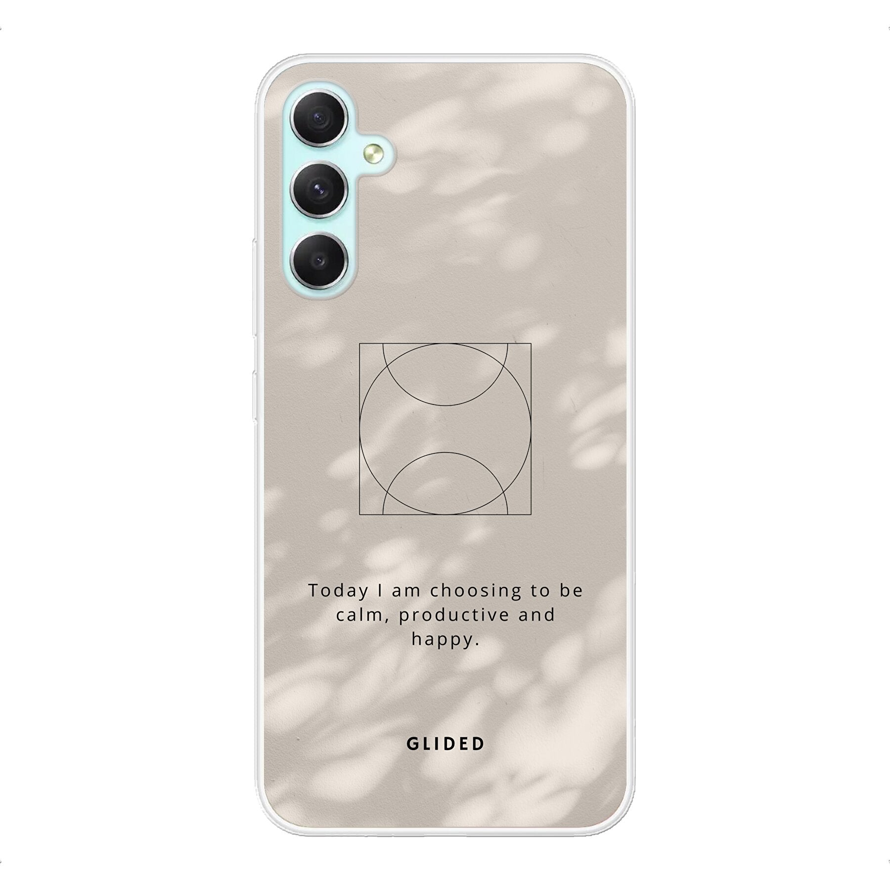 Affirmation Handyhülle für Samsung Galaxy A34 mit inspirierendem Spruch auf ästhetischem Hintergrund, idealer Schutz und stilvolles Design.